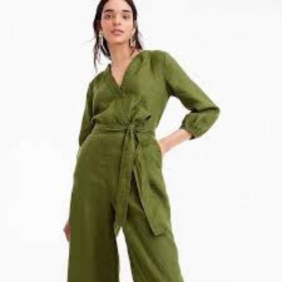 wrap linen jumpsuit